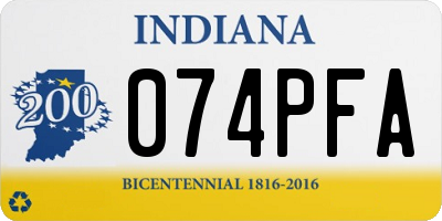 IN license plate 074PFA