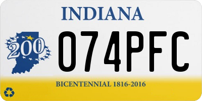 IN license plate 074PFC