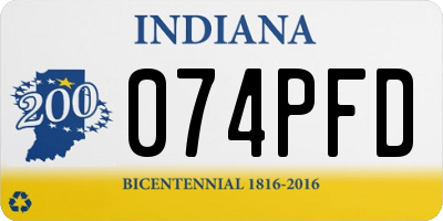 IN license plate 074PFD