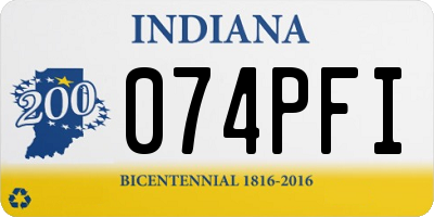 IN license plate 074PFI
