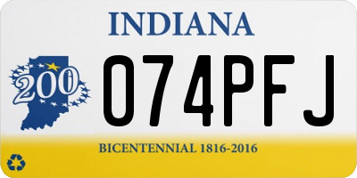 IN license plate 074PFJ
