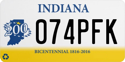 IN license plate 074PFK