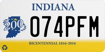 IN license plate 074PFM