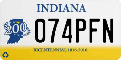 IN license plate 074PFN