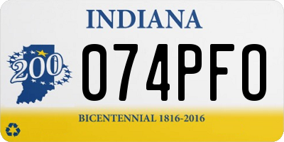 IN license plate 074PFO