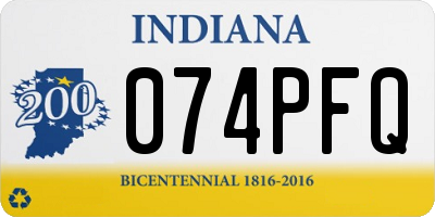 IN license plate 074PFQ