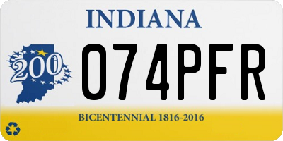 IN license plate 074PFR