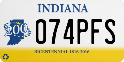IN license plate 074PFS