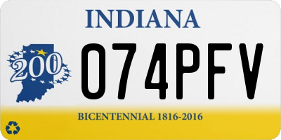 IN license plate 074PFV