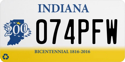 IN license plate 074PFW