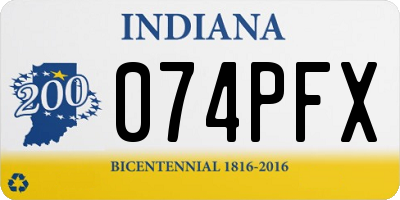 IN license plate 074PFX