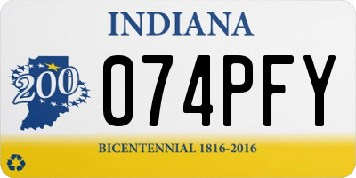 IN license plate 074PFY
