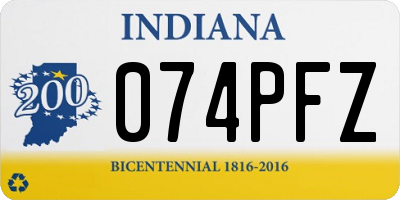 IN license plate 074PFZ
