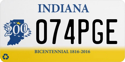 IN license plate 074PGE