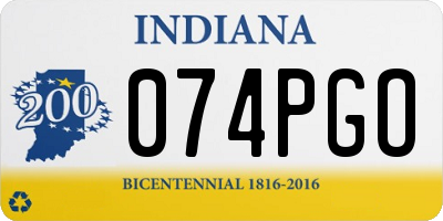 IN license plate 074PGO