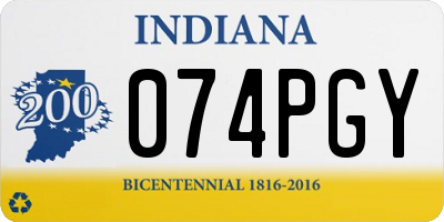 IN license plate 074PGY