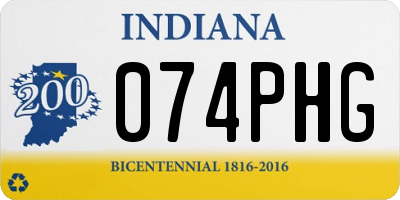 IN license plate 074PHG