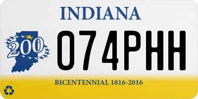IN license plate 074PHH