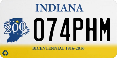 IN license plate 074PHM