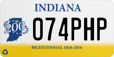 IN license plate 074PHP