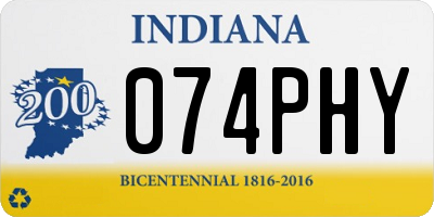 IN license plate 074PHY