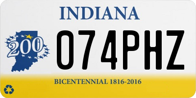 IN license plate 074PHZ