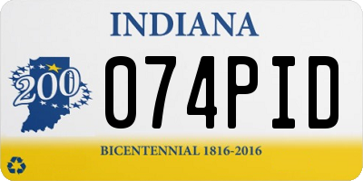 IN license plate 074PID
