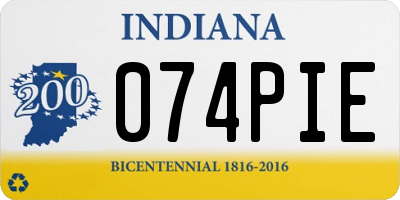 IN license plate 074PIE