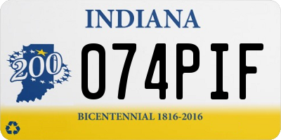 IN license plate 074PIF