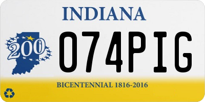 IN license plate 074PIG