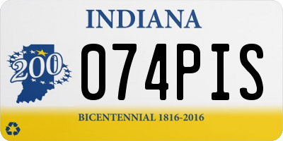 IN license plate 074PIS
