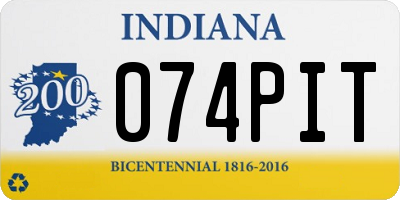 IN license plate 074PIT
