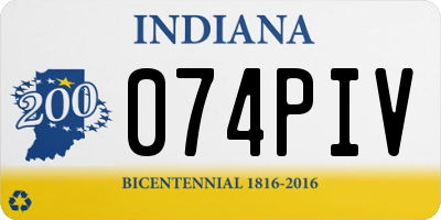 IN license plate 074PIV