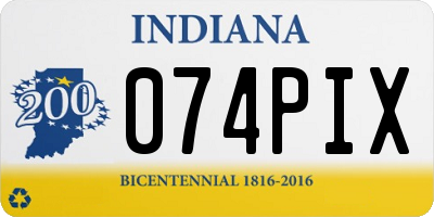IN license plate 074PIX