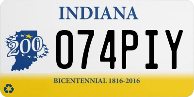 IN license plate 074PIY