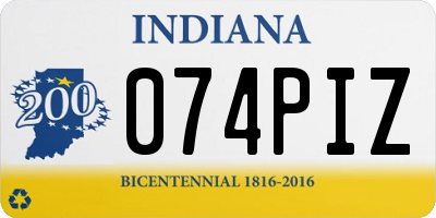 IN license plate 074PIZ