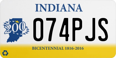 IN license plate 074PJS