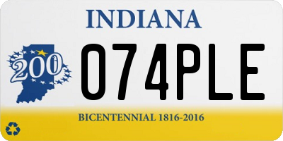 IN license plate 074PLE