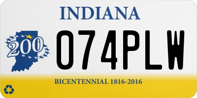 IN license plate 074PLW