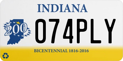 IN license plate 074PLY