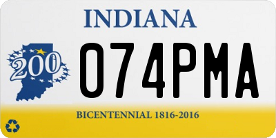 IN license plate 074PMA
