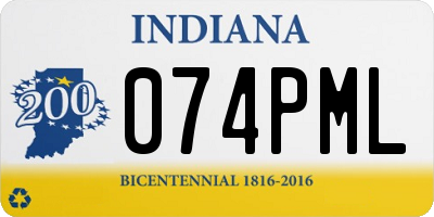 IN license plate 074PML