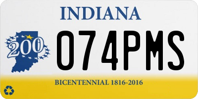 IN license plate 074PMS