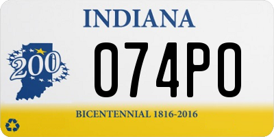 IN license plate 074PO