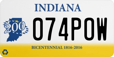IN license plate 074POW