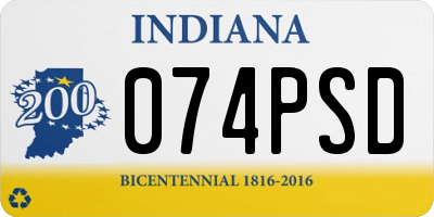 IN license plate 074PSD