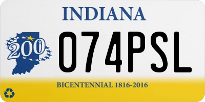 IN license plate 074PSL