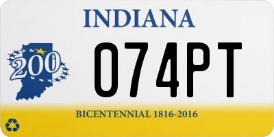 IN license plate 074PT
