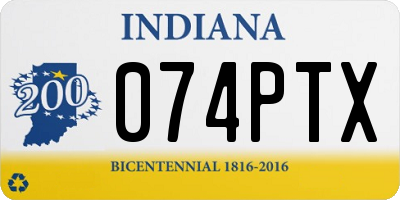 IN license plate 074PTX