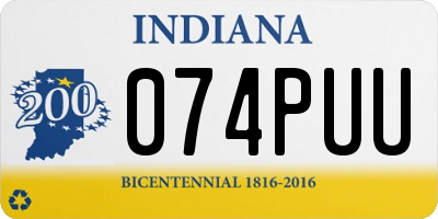 IN license plate 074PUU